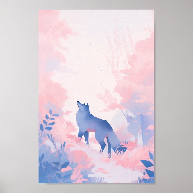 Ein Wolf im Schnee Poster (Vorne)
