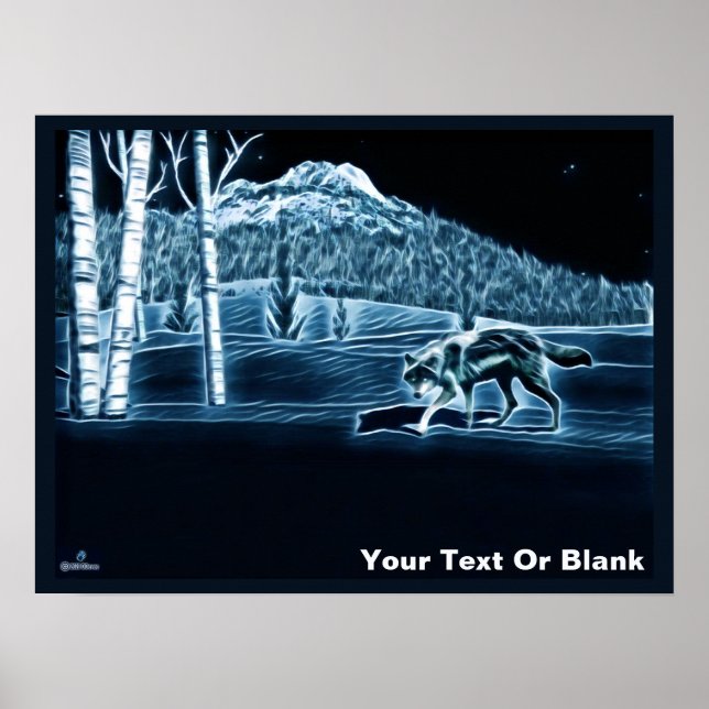 Ein Wolf im Schnee Poster (Vorne)