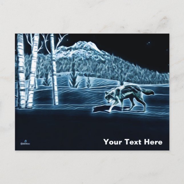 Ein Wolf im Schnee Postkarte (Vorderseite)