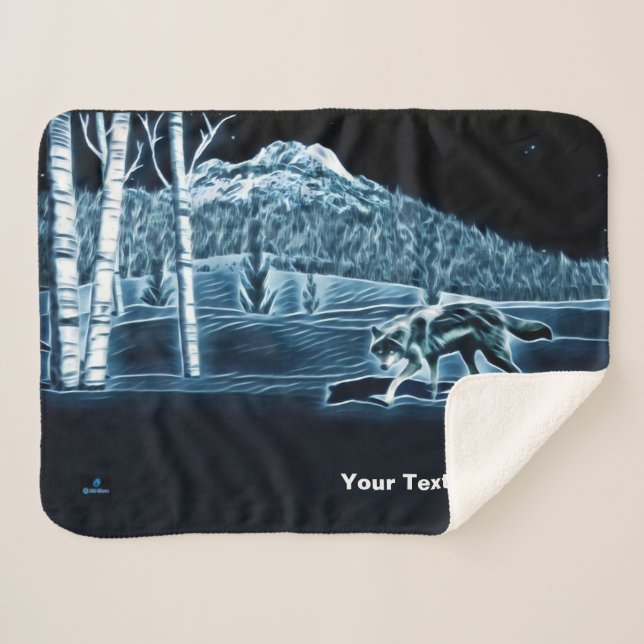 Ein Wolf im Schnee Sherpadecke (Vorderseite (Horizontal))