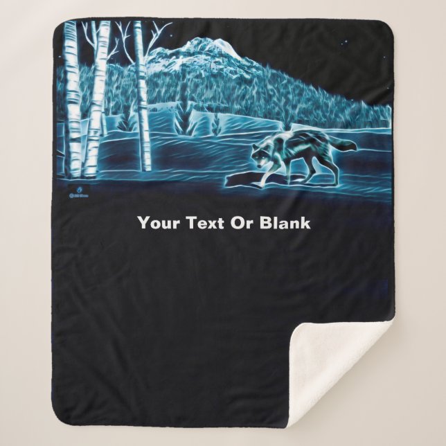 Ein Wolf im Schnee Sherpadecke (Vorderseite)
