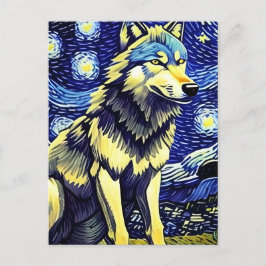 Ein Wolf in der frühen Nacht Postkarte