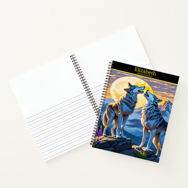 Ein Wolfslied unter dem glühenden Mondlicht in der Notizbuch (Innenseite)