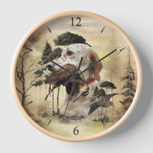 Ein Woodcock mit dem englischen Setter Uhr