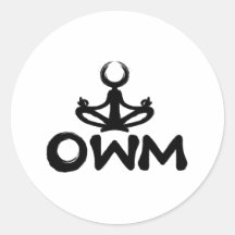 Ein-Wort-Mantra-Meditations-Aufkleber