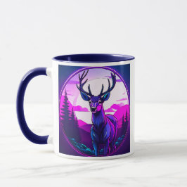 Ein wunderbarer Hirsch, der allein in den Wald auf Tasse