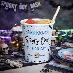 Ein wunderschöner! Jungs Halloween 1. Geburtstags- Pappbecher
