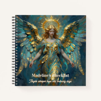 Ein wunderschöner, personalisierter Engel aus Gold Notizbuch
