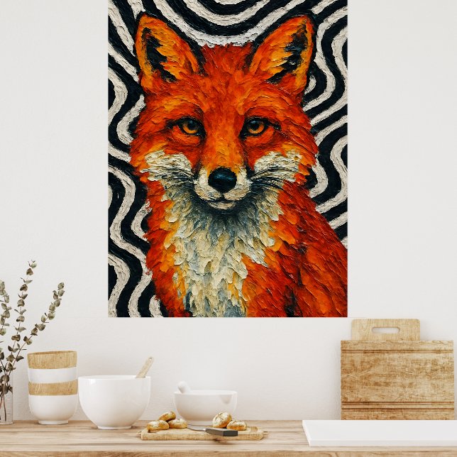 Ein wunderschöner roter Fuchs  Poster (Küche)