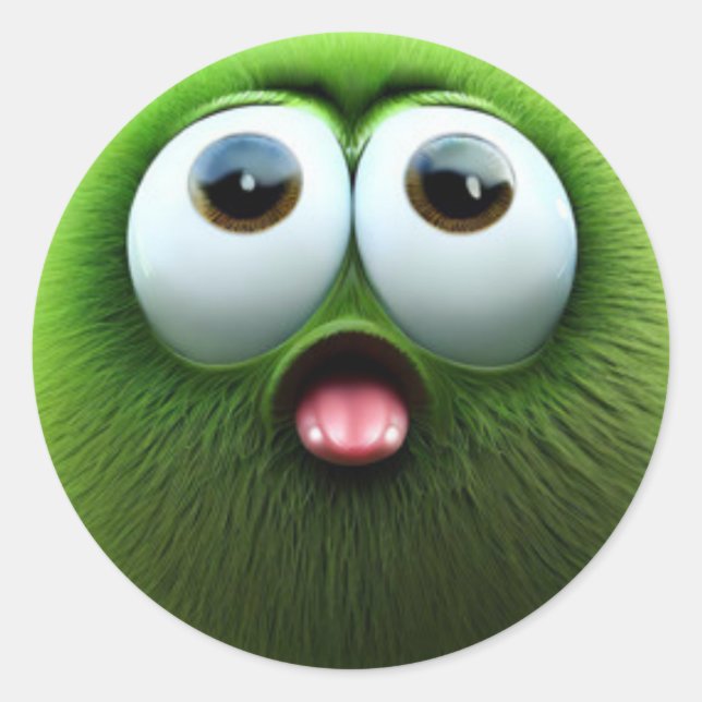 Ein wunderschöner, überraschter, verschwommener gr runder aufkleber (Vorderseite)