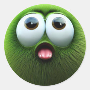 Ein wunderschöner, überraschter, verschwommener gr runder aufkleber