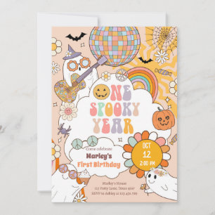 Ein wunderschönes Jahr Retro Halloween erster Gebu Einladung