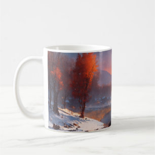 ein wunderschönes und magisches Winter Riverscape Kaffeetasse