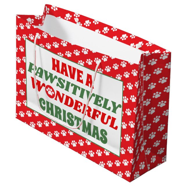 Ein wunderschönes Weihnachtsfest Große Geschenktüte (Vorderseite Schrägansicht)