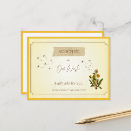 'Ein Wunsch' Lustiger Geschenkgutschein Postkarte