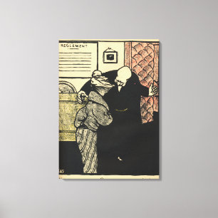 Ein würdiger Mann spuckt eine junge Frau in seine Leinwanddruck