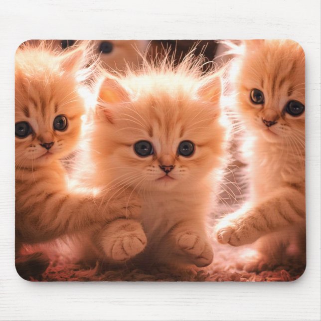 Ein Wurf süßer Kätzchen auf Laptop-Desktop-Tablet Mousepad (Vorne)