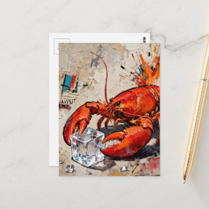 Ein wütender Maine-Hummer bricht Eis Postkarte