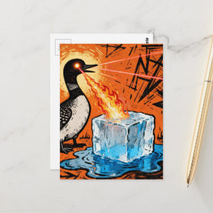 Ein wütender Minnesota-Taucher, der Eis mit seinem Postkarte