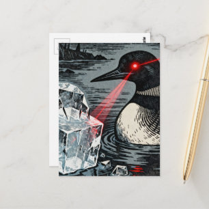 Ein wütender Minnesota-Taucher, der Eis schmilzt Postkarte