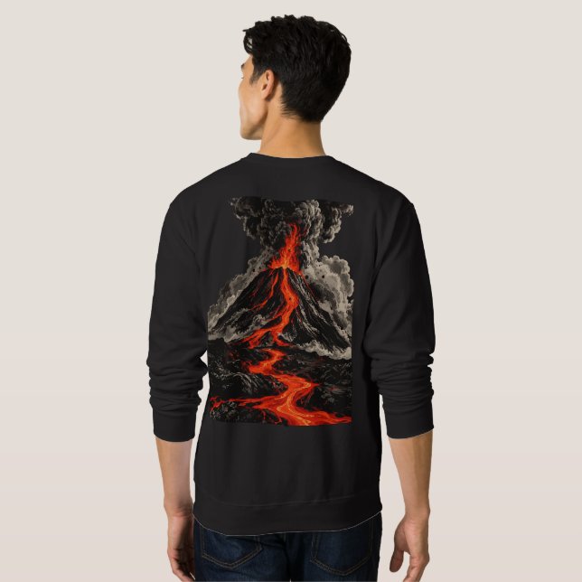 Ein wütender Vulkanberg  Sweatshirt (Schwarz voll)