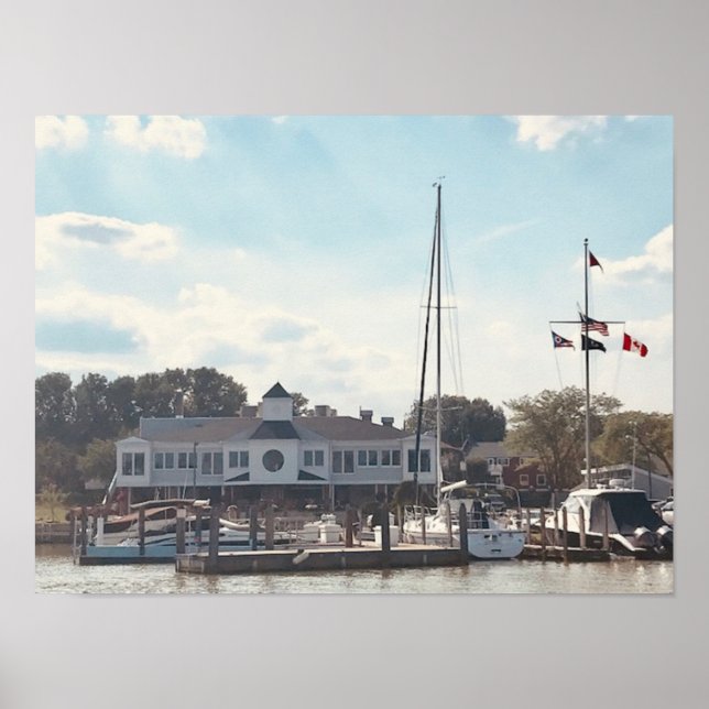 Ein Yachthafen in Huron, Ohio Fotografie Poster (Vorne)