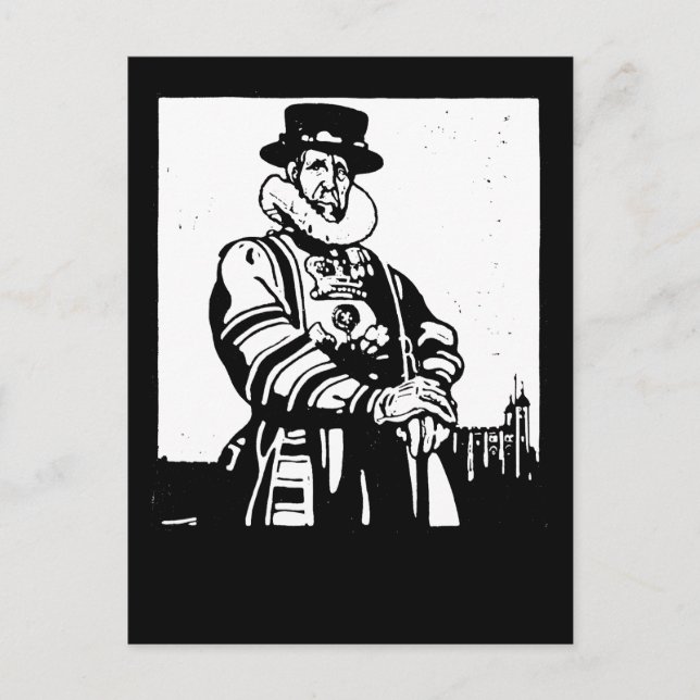 Ein Yeoman Warder oder Beefeater Postkarte (Vorderseite)