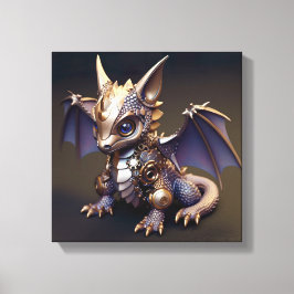 Ein zarter Metal-Baby-Dragon Leinwanddruck