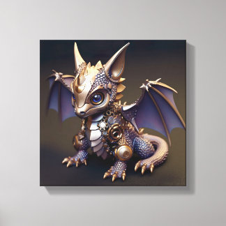 Ein zarter Metal-Baby-Dragon Leinwanddruck