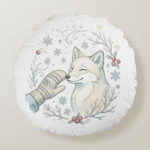 Ein zarter Winter-Boop Rundes Kissen