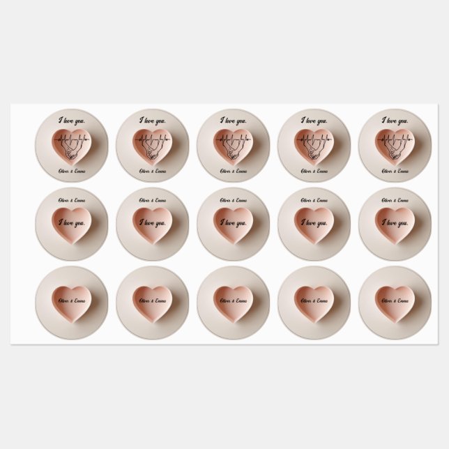 Ein zartes minimalistisches Herz. Etiketten (Blatt)