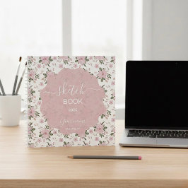 Ein zartes rosa Blumen Skizzenbuch Notizbuch