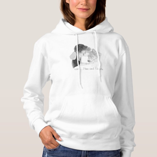 Ein zärtliches zeichn von Mädchen, die sich akita  Hoodie (Vorderseite)