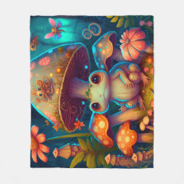 Ein zauberhafter Pilzfrosch Fleecedecke