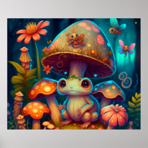 Ein zauberhafter Pilzfrosch Poster