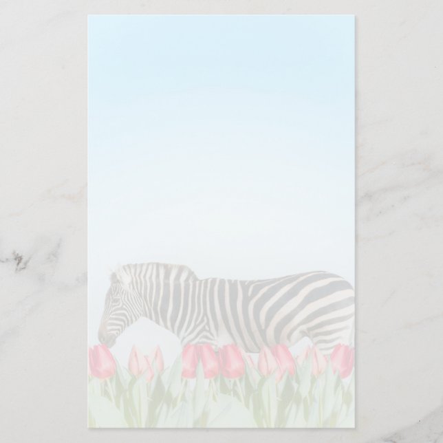 Ein Zebra unter den Tulpen Briefpapier (Vorderseite)