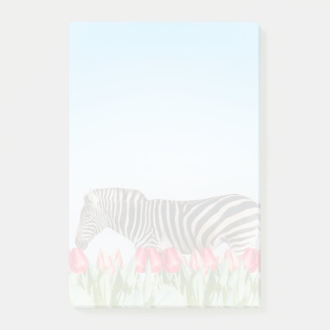 Ein Zebra unter den Tulpen Post-it Klebezettel (Vorderseite)