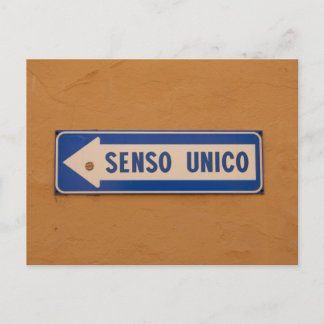 Ein Zeichen auf Italienisch - Senso Unico Postkarte