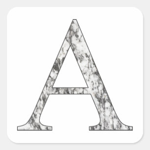 Ein Zeichen aus Marmor Alpha Griechisch Alphabet Quadratischer Aufkleber