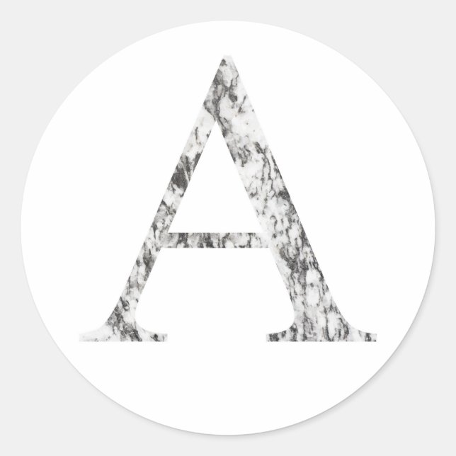 Ein Zeichen aus Marmor Alpha | Griechisch Alphabet Runder Aufkleber (Vorderseite)