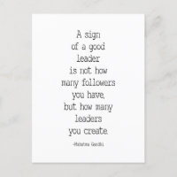 Ein Zeichen eines guten Führers, Mahatma Gandhi Zi