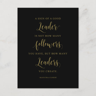 Ein Zeichen für eine gute Führungspersönlichkeit,  Postkarte
