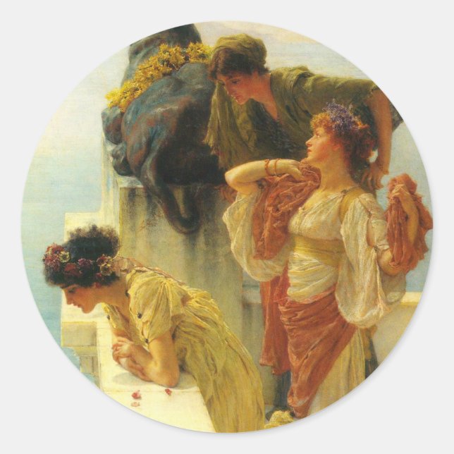 Ein Zeichen von Sir Lawrence Alma-Tadema Runder Aufkleber (Vorderseite)