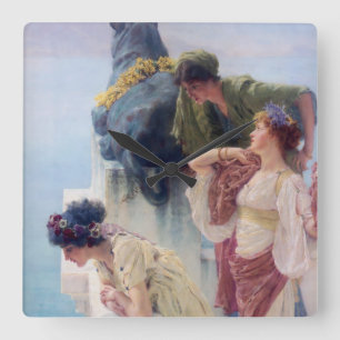 Ein Zeichen von Vantage - Lawrence Alma-Tadema Quadratische Wanduhr