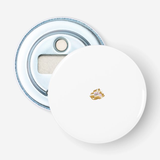 ein zeichn einer Blume mit rosa und weißen Blütenb Flaschenöffner (Vorderseite)