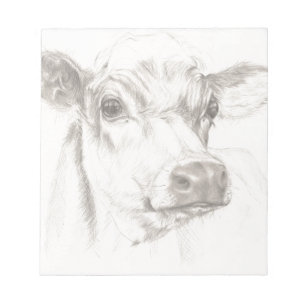 Ein zeichn einer jungen Kuh Notizblock