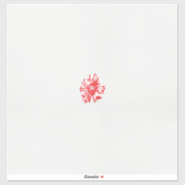 ein zeichn einer roten Blume auf weißem Hintergrun Aufkleber