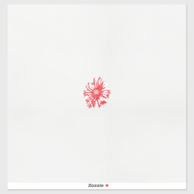 ein zeichn einer roten Blume auf weißem Hintergrun Aufkleber (Blatt)