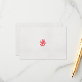 ein zeichn einer roten Blume auf weißem Hintergrun Begleitkarte