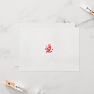 ein zeichn einer roten Blume auf weißem Hintergrun Einladung